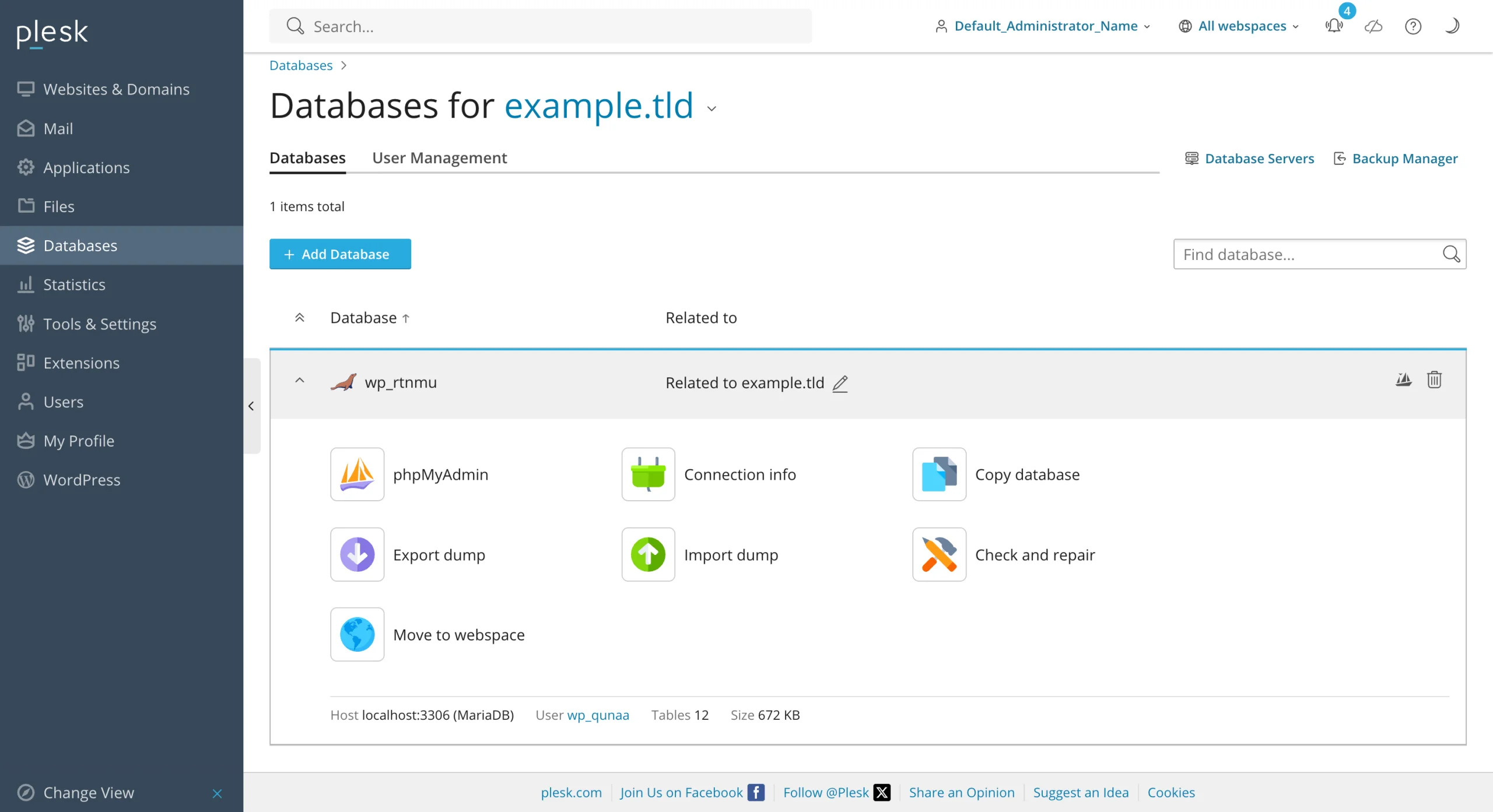 Databases scaled
